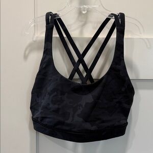 Lululemon Athletica Black Camo Energy Sports Bra size 6
